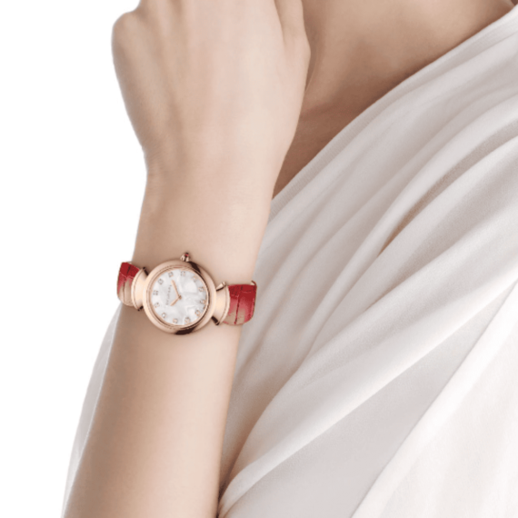 Bvlgari Divas Dream Rose Gold Watch With Red Strap, watch-masters