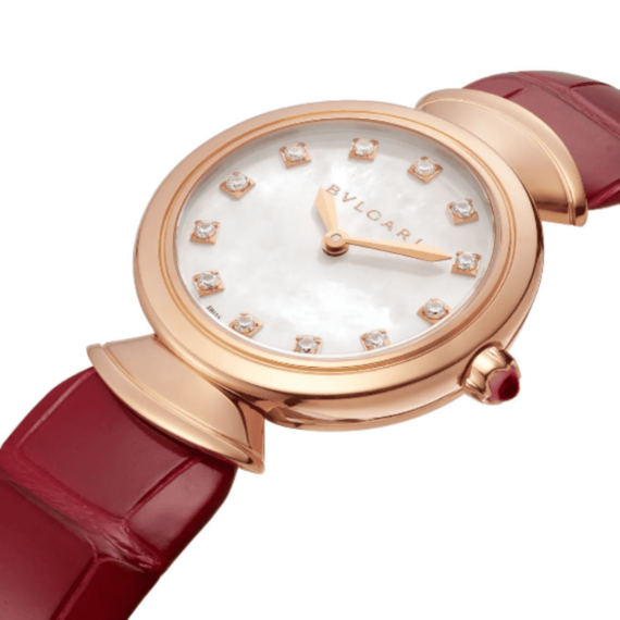 Bvlgari Divas Dream Rose Gold Watch With Red Strap, watch-masters